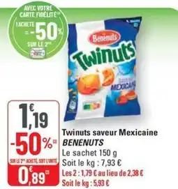 G20 BENENUTS Twinuts saveur Mexicaine offre