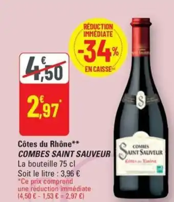 G20 COMBES SAINT SAUVEUR Côtes du Rhône offre