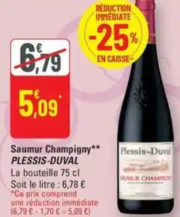 G20 PLESSIS-DUVAL Saumur Champigny offre