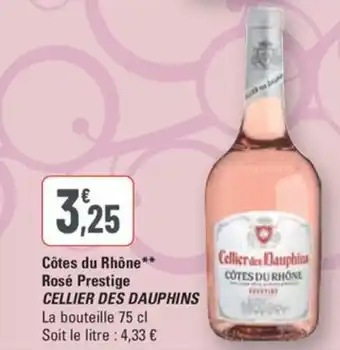 G20 CELLIER DES DAUPHINS Côtes du Rhône Rosé Prestige offre