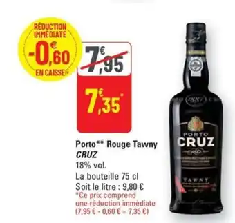 G20 CRUZ Porto Rouge Tawny offre