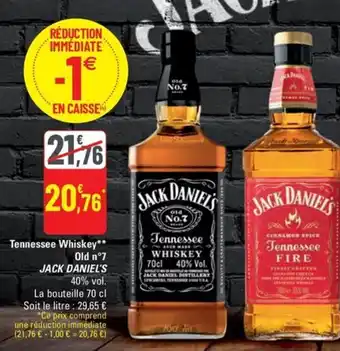 G20 JACK DANIEL Tennessee Whiskey Old No.7 offre