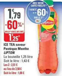 G20 LIPTON Ice tea saveur pastèque menthe offre