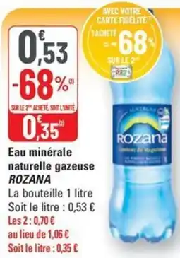 G20 ROZANA Eau minérale naturelle gazeuse offre