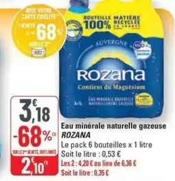 G20 ROZANA Eau minérale naturelle gazeuse offre