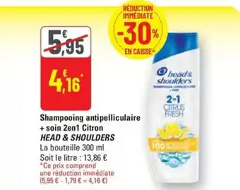 G20 HEAD & SHOULDERS Shampooing antipelliculaire + soin 2en1 Citron offre