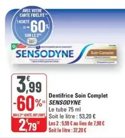 G20 SENSODYNE Dentifrice Soin Complet offre