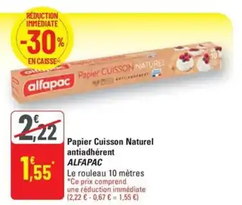 G20 ALFAPAC Papier Cuisson Naturel antiadhérent offre