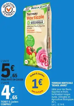 E.Leclerc Jardi "BEAUX JOURS" Terreau horticole offre