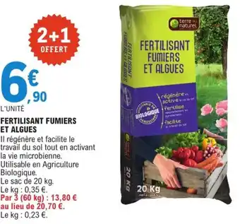 E.Leclerc Jardi Fertilisant fumiers et algues offre