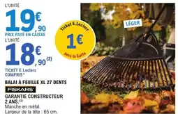 E.Leclerc Jardi FISKARS Balai à feuille xl 27 dents offre