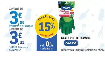 E.Leclerc Jardi MAPA Gants petits travaux offre