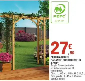 E.Leclerc Jardi Pergola droite offre