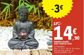 E.Leclerc Jardi Bouddha solaire avec fleur de lotus offre