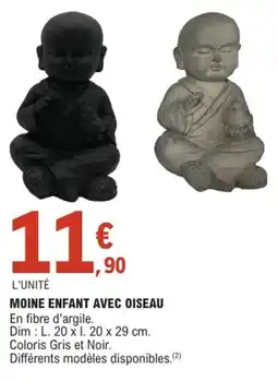 E.Leclerc Jardi Moine enfant avec oiseau offre