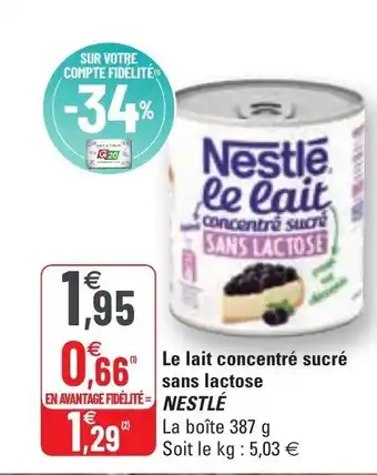 G20 Le lait concentré sucré offre