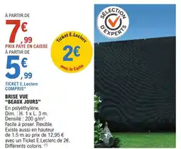 E.Leclerc Jardi "BEAUX JOURS" Brise vue offre