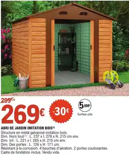 E.Leclerc Jardi Abri de jardin imitation bois offre