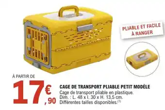 E.Leclerc Jardi Cage de transport pliable petit modèle offre