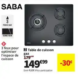 Conforama SABA Table de cuisson gaz offre