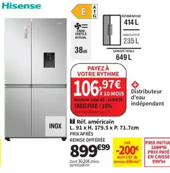 Conforama HISENSE Réf. américain offre