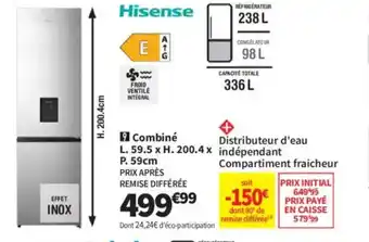 Conforama HISENSE Combiné offre