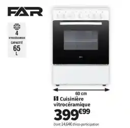 Conforama FAR Cuisinière vitrocéramique offre