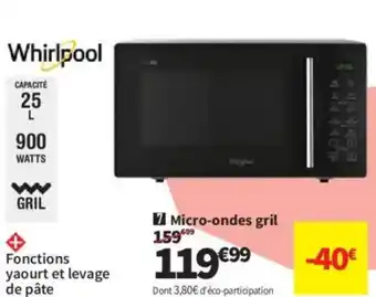 Conforama WHIRPOOL Micro-ondes gril offre