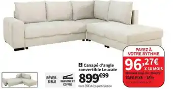 Conforama Canapé d'angle convertible Leucate offre