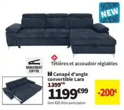 Conforama Canapé d'angle convertible Lara offre