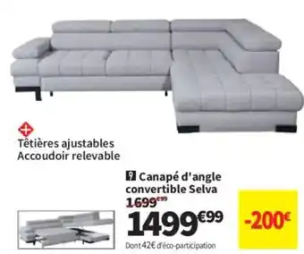 Conforama Canapé d'angle convertible Selva offre