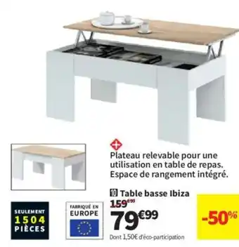 Conforama Table basse Ibiza offre