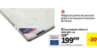 Conforama Surmatelas Mémo 5 offre