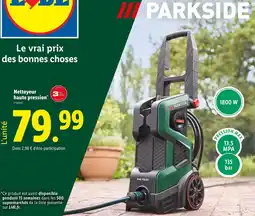 Lidl PARKSIDE Nettoyeur haute pression offre