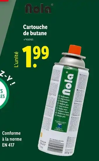 Lidl Cartouche de butane offre