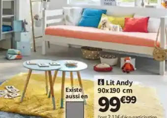 Conforama Lit Andy 90x190 cm offre