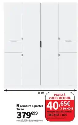 Conforama Armoire 6 portes Ticao offre