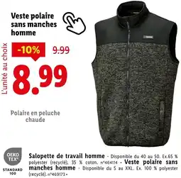 Lidl Veste polaire sans manches homme offre