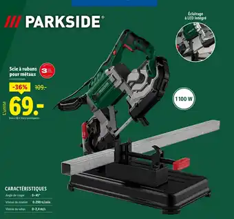 Lidl PARKSIDE Scie à rubans pour métaux offre