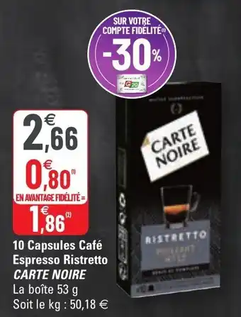 G20 10 capsules café offre