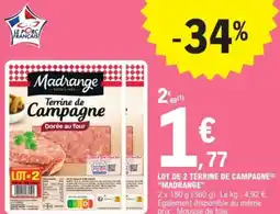 E.Leclerc Express "MADRANGE" Lot de 2 terrine de campagne offre