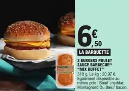 E.Leclerc Express "MIX BUFFET" 2 burgers poulet sauce barbecue offre