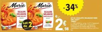 E.Leclerc Express "MARIE" Lot de 2 escalopes milanaises dinde 100% filet offre