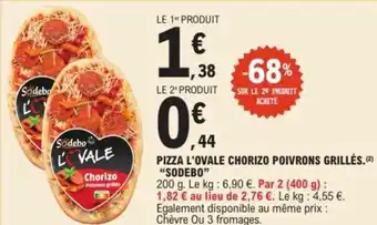 E.Leclerc Express "SODEBO" Pizza l'ovale chorizo poivrons grillés. offre