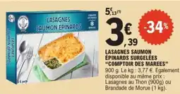 E.Leclerc Express "COMPTOIR DES MAREES” Lasagnes saumon épinards surgelées offre