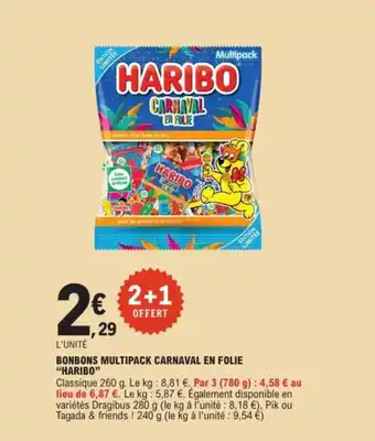 E.Leclerc Express "HARIBO” Bonbons multipack carnaval en folie offre