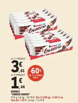 E.Leclerc Express “KINDER BUENO” Barres offre