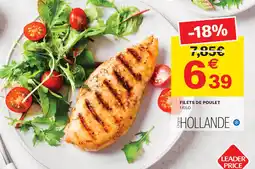 Leader Price Filets de poulet offre