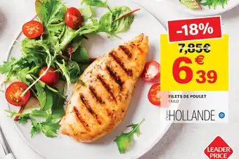 Leader Price Filets de poulet offre