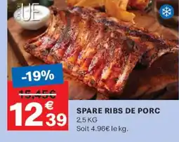 Leader Price Spare ribs de porc offre